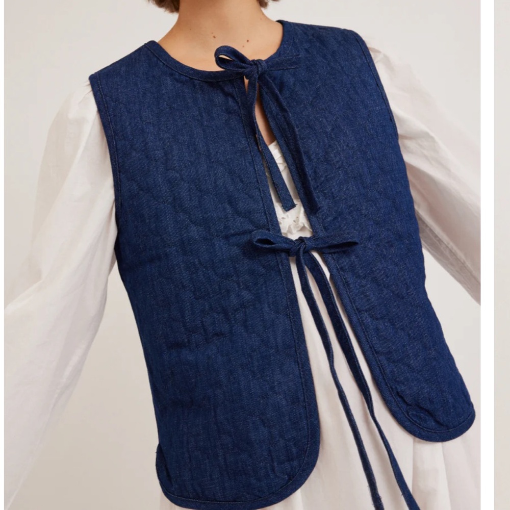 Damson Madder Denim Tie Gilet (Vest)